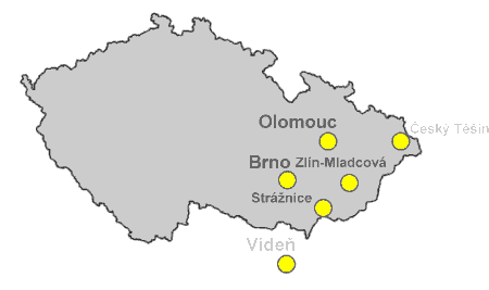 Mapa dleitch mst spjatch se ivotem Frantika Bartoe